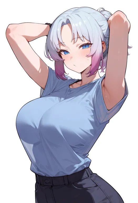 masterpiece, best quality, score_7, safe, elma (maidragon), solo, upper body, simple background — by k3scat, made with ComfyUI