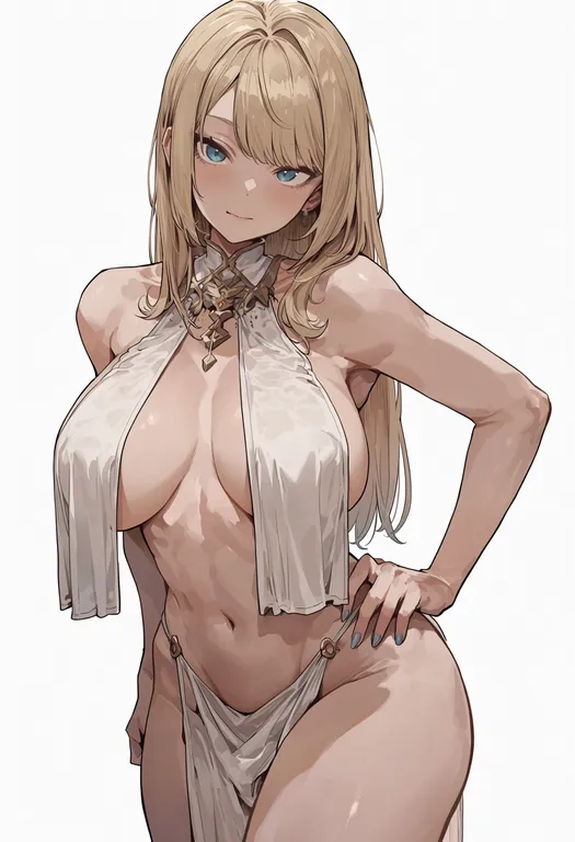 masterpiece, best quality, score_7, safe, breast curtain, 1girl, solo, simple background — by k3scat, made with ComfyUI