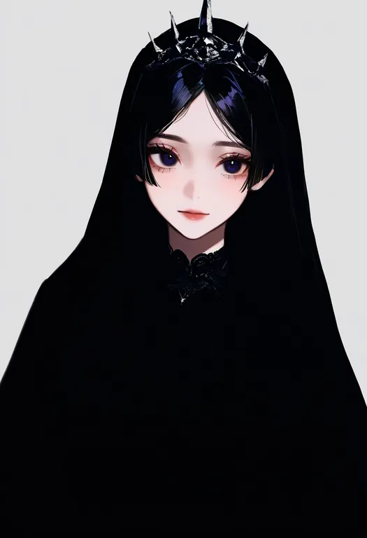 masterpiece, best quality, newest, absurdres, highres, safe, black_tiara, 1girl, solo, simple_background — by k3scat, made with ComfyUI