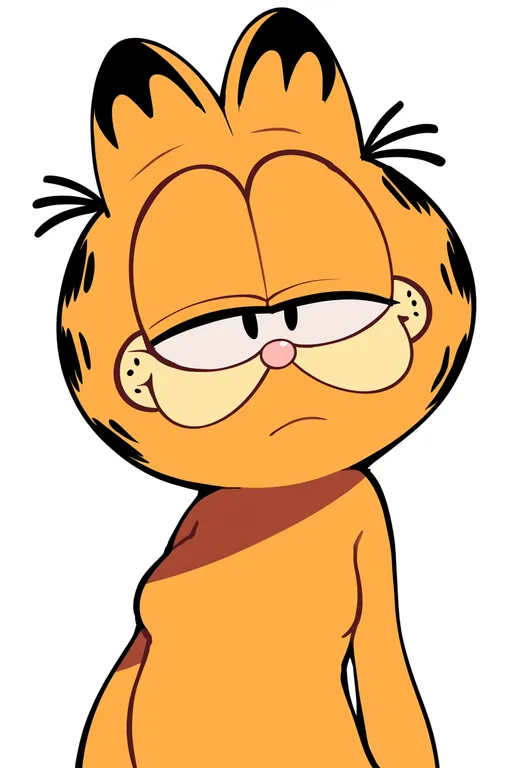 masterpiece, best quality, score_7, safe, garfield (character), solo, upper body, simple background — by k3scat, made with ComfyUI