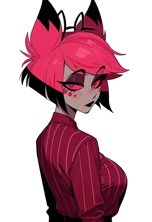 masterpiece, best quality, score_7, safe, alastor (hazbin hotel), hazbin hotel, solo, upper body, simple background — by k3scat, made with ComfyUI