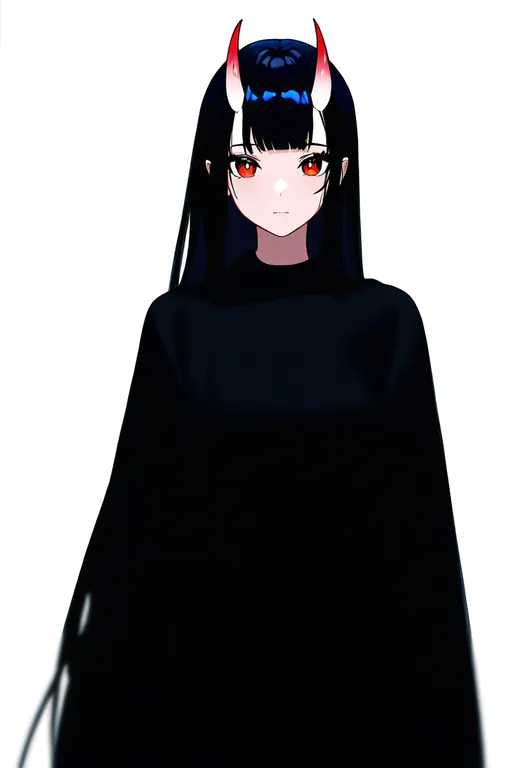 masterpiece, best quality, newest, absurdres, highres, safe, skin-covered_horns, 1girl, solo, simple_background — by k3scat, made with ComfyUI
