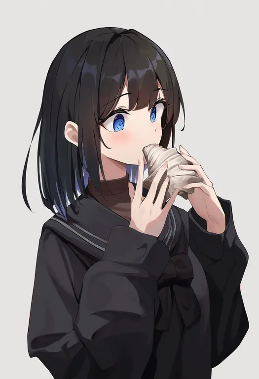 masterpiece, best quality, newest, absurdres, highres, safe, conch, 1girl, solo, simple_background — by k3scat, made with ComfyUI
