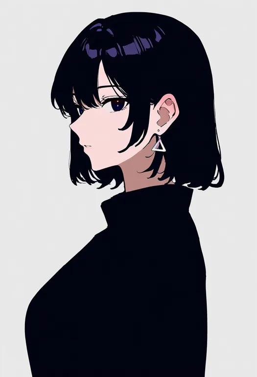 masterpiece, best quality, newest, absurdres, highres, safe, triangle_earrings, 1girl, solo, simple_background — by k3scat, made with ComfyUI