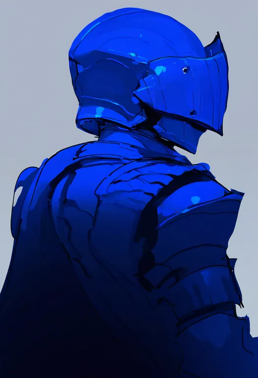masterpiece, best quality, newest, absurdres, highres, safe, blue_armor, 1girl, solo, simple_background — by k3scat, made with ComfyUI