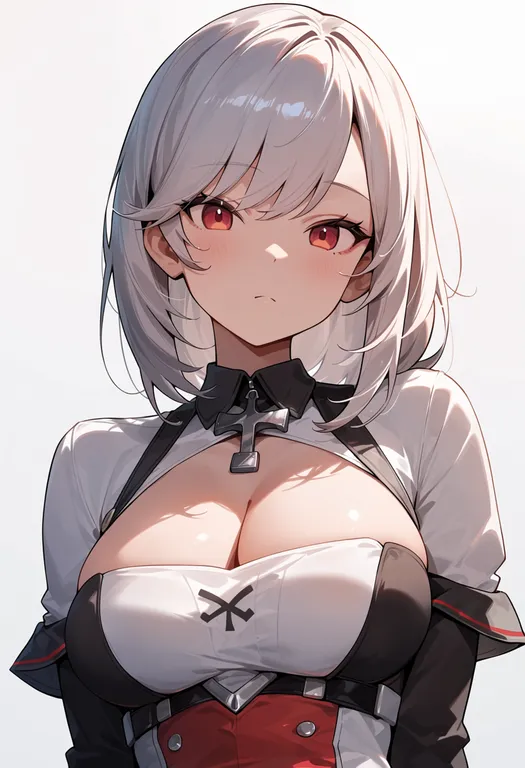 masterpiece, best quality, score_7, safe, dunkerque (azur lane), azur lane, solo, upper body, simple background — by k3scat, made with ComfyUI