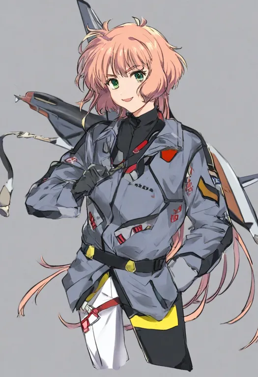 masterpiece, best quality, general, macross 7, solo, simple background — by k3scat, made with ComfyUI