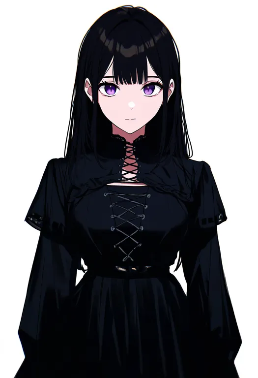 masterpiece, best quality, newest, absurdres, highres, safe, cross-laced_dress, 1girl, solo, simple_background — by k3scat, made with ComfyUI