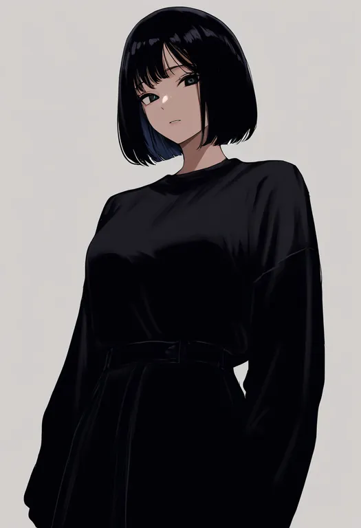 masterpiece, best quality, newest, absurdres, highres, safe, empire_waist, 1girl, solo, simple_background — by k3scat, made with ComfyUI