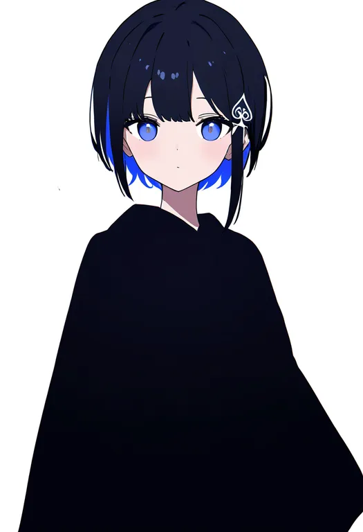 masterpiece, best quality, newest, absurdres, highres, safe, spade_hair_ornament, 1girl, solo, simple_background — by k3scat, made with ComfyUI