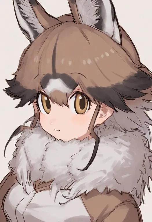 masterpiece, best quality, general, kemono friends 3, solo, simple background — by k3scat, made with ComfyUI