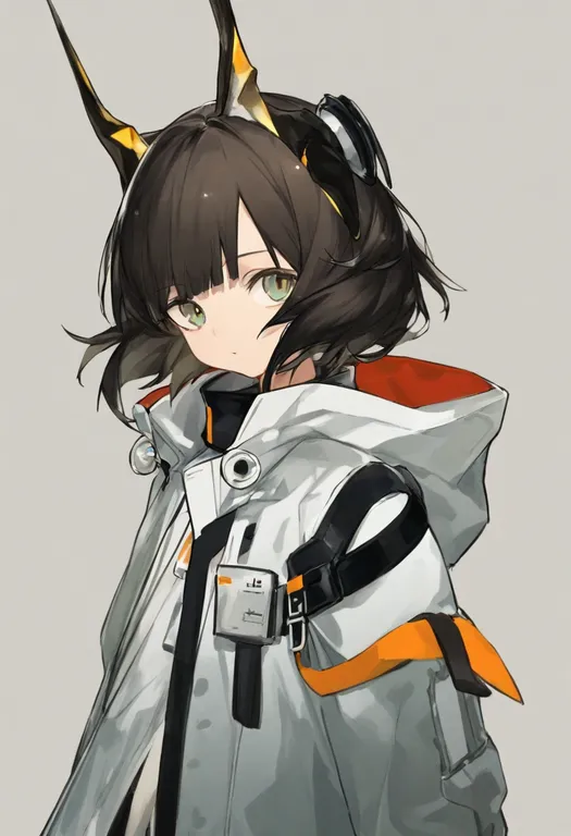 masterpiece, best quality, general, arknights: endfield, solo, simple background — by k3scat, made with ComfyUI