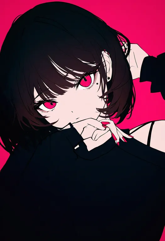 masterpiece, best quality, newest, absurdres, highres, safe, gradient_nails, 1girl, solo, simple_background — by k3scat, made with ComfyUI