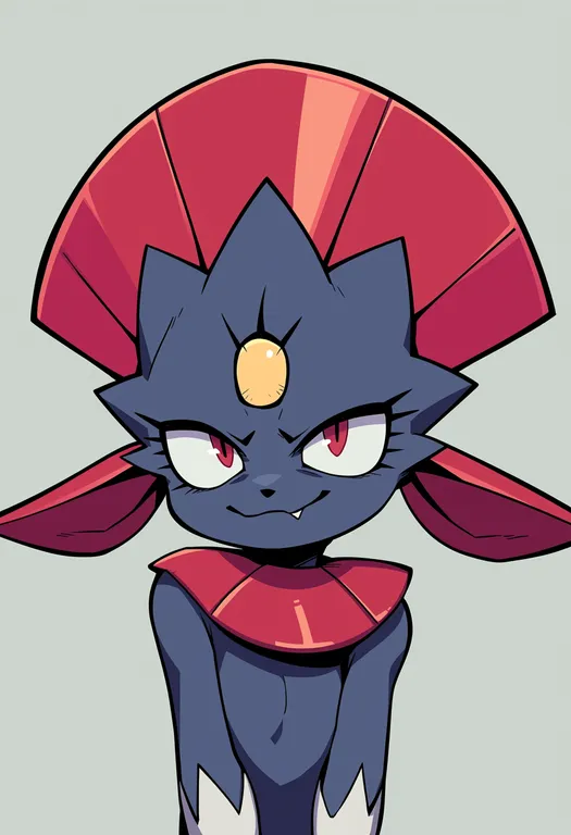 masterpiece, best quality, score_7, safe, weavile, solo, upper body, simple background — by k3scat, made with ComfyUI