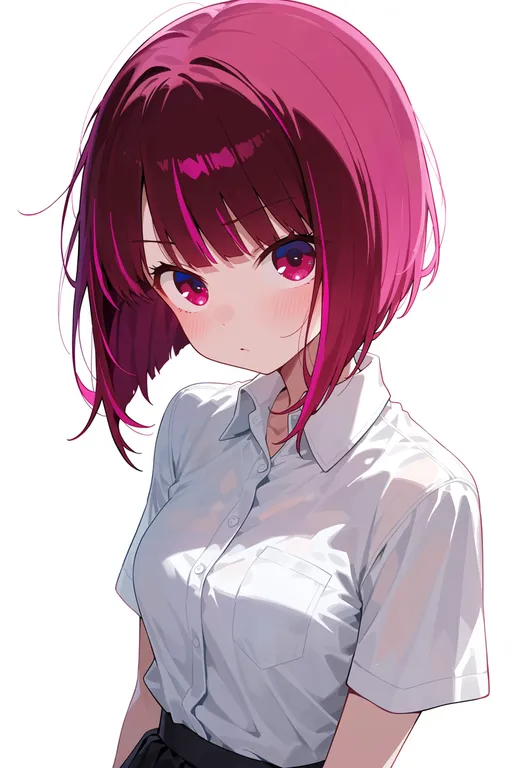masterpiece, best quality, score_7, safe, arima kana, solo, upper body, simple background — by k3scat, made with ComfyUI