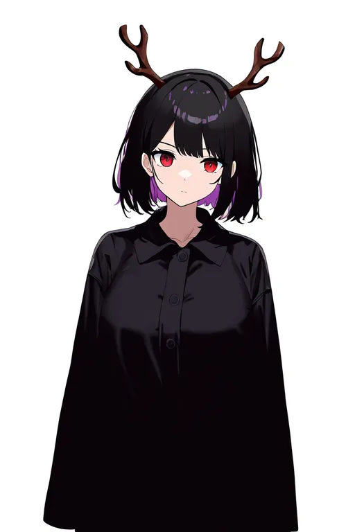 masterpiece, best quality, newest, absurdres, highres, safe, reindeer_antlers, 1girl, solo, simple_background — by k3scat, made with ComfyUI