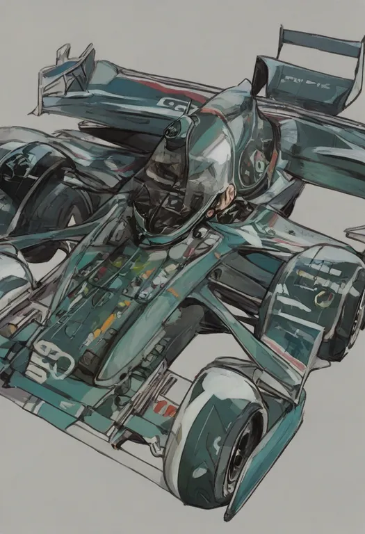 masterpiece, best quality, general, formula one, solo, simple background — by k3scat, made with ComfyUI