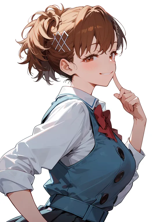 masterpiece, best quality, score_7, safe, shiomi kotone, solo, upper body, simple background — by k3scat, made with ComfyUI