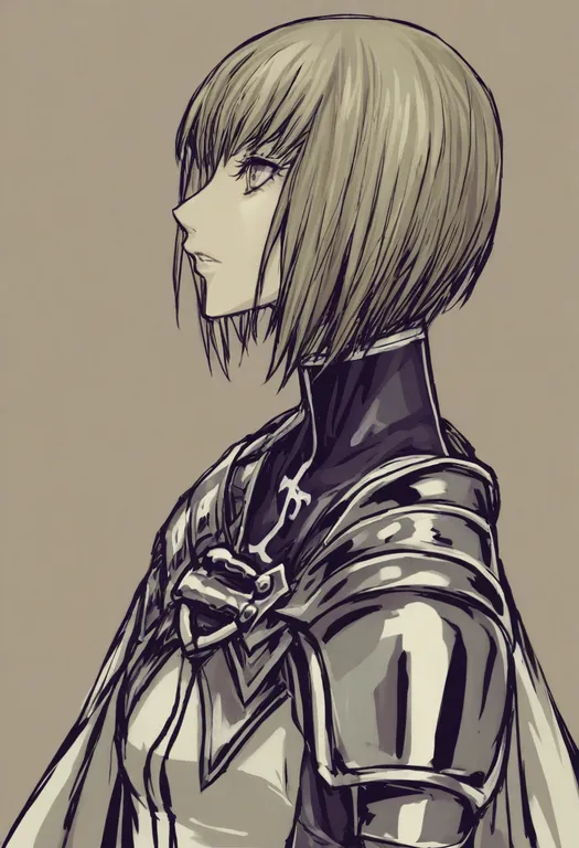 masterpiece, best quality, general, claymore (series), solo, simple background — by k3scat, made with ComfyUI