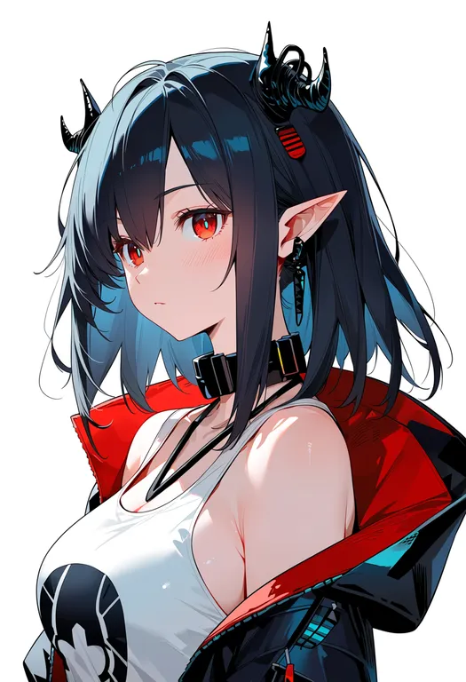 masterpiece, best quality, score_7, safe, closure (arknights), arknights, solo, upper body, simple background — by k3scat, made with ComfyUI