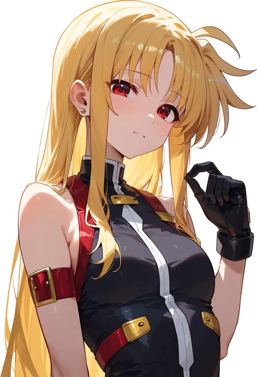 masterpiece, best quality, score_7, safe, fate testarossa, lyrical nanoha, solo, upper body, simple background — by k3scat, made with ComfyUI