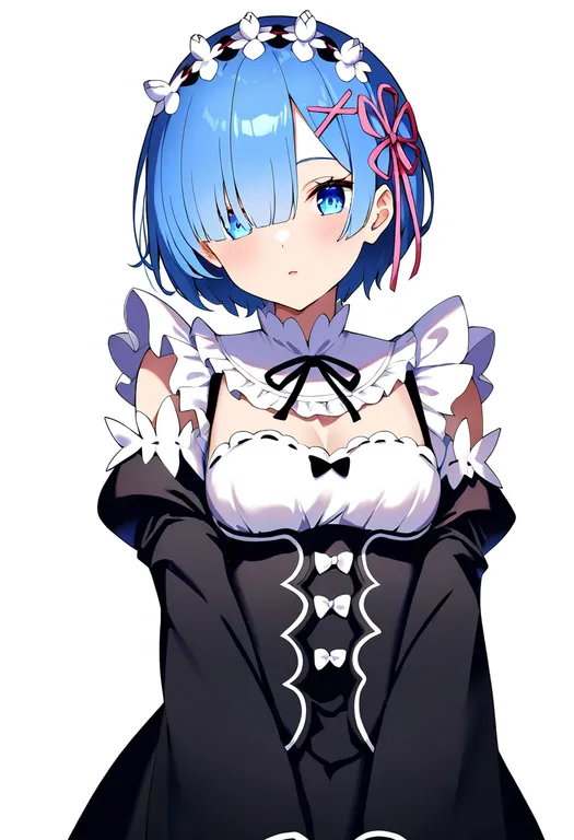 masterpiece, best quality, newest, absurdres, highres, safe, roswaal_mansion_maid_uniform, 1girl, solo… — by k3scat, made with ComfyUI