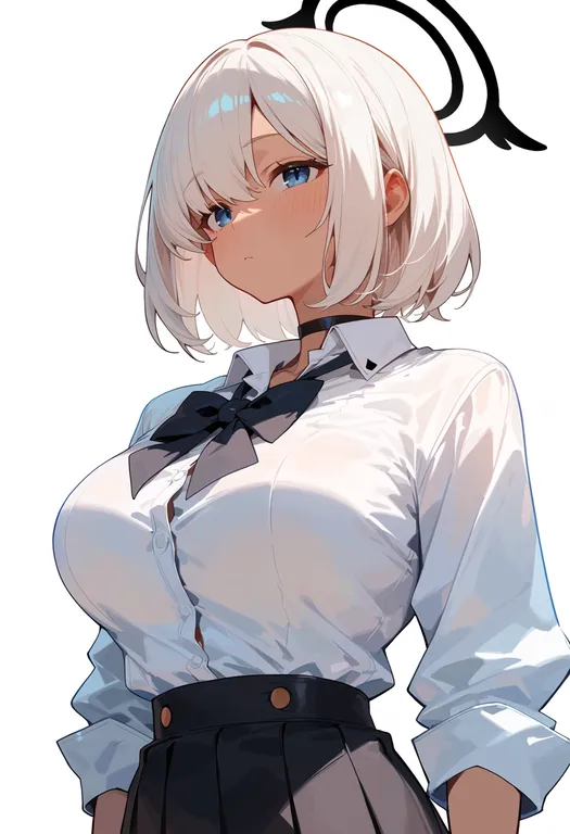 masterpiece, best quality, score_7, safe, mashiro (blue archive), blue archive, solo, upper body, simple background — by k3scat, made with ComfyUI