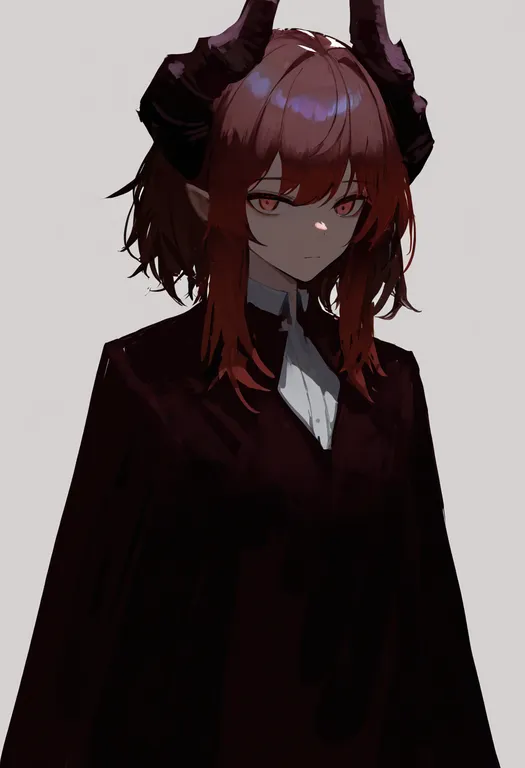 masterpiece, best quality, newest, absurdres, highres, safe, brown_horns, 1girl, solo, simple_background — by k3scat, made with ComfyUI