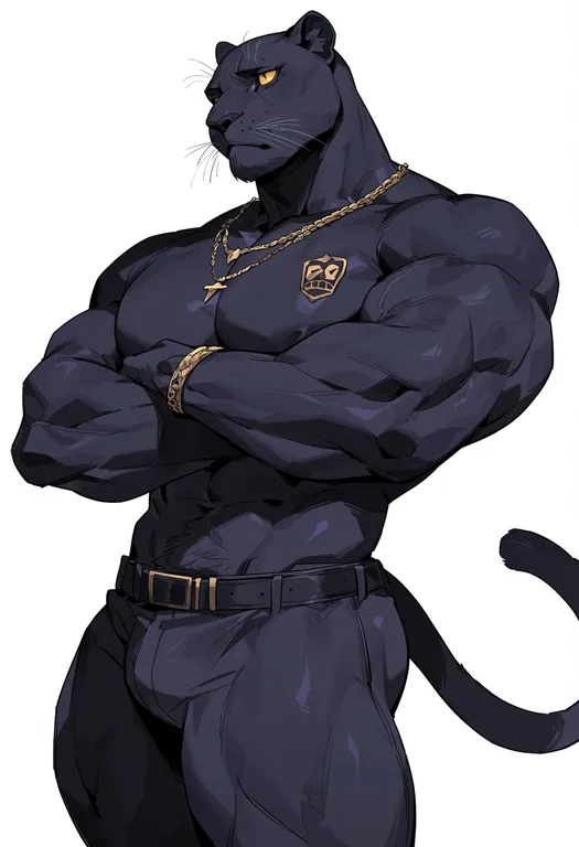 masterpiece, best quality, score_7, safe, panther boy, 1boy, solo, simple background — by k3scat, made with ComfyUI