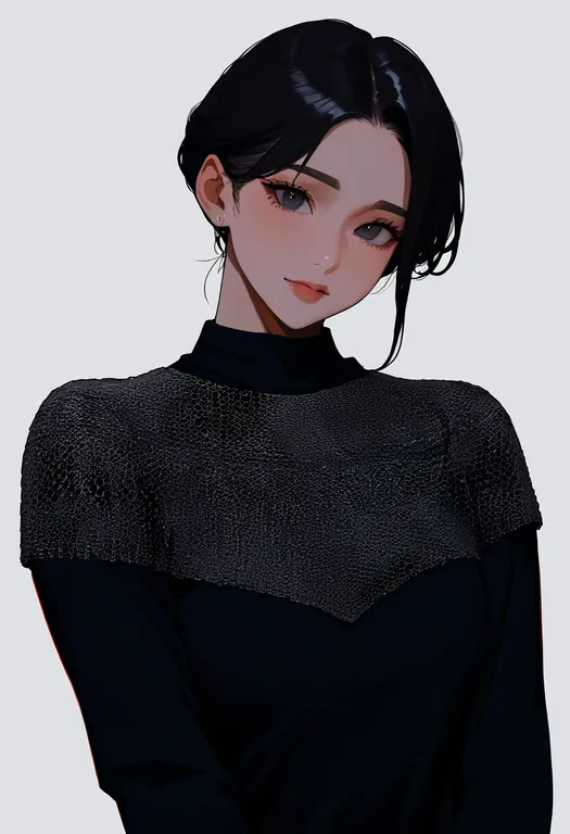 masterpiece, best quality, newest, absurdres, highres, safe, chainmail, 1girl, solo, simple_background — by k3scat, made with ComfyUI