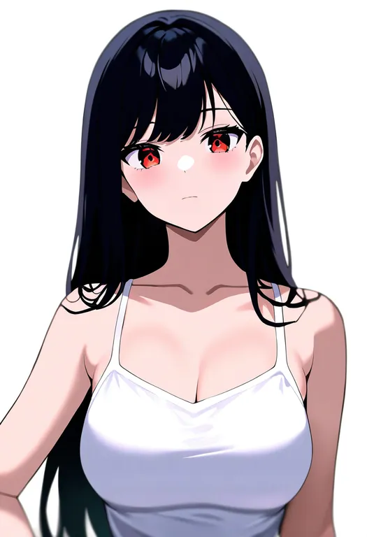 masterpiece, best quality, newest, absurdres, highres, safe, white_camisole, 1girl, solo, simple_background — by k3scat, made with ComfyUI
