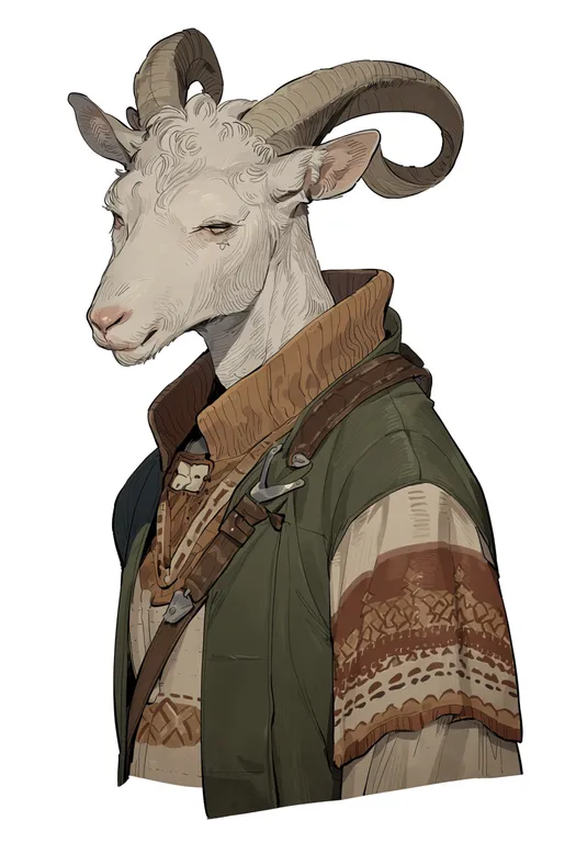 masterpiece, best quality, score_7, safe, goat boy, 1boy, solo, simple background — by k3scat, made with ComfyUI