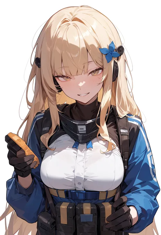masterpiece, best quality, score_7, safe, klukai (girls' frontline 2), solo, upper body, simple background — by k3scat, made with ComfyUI