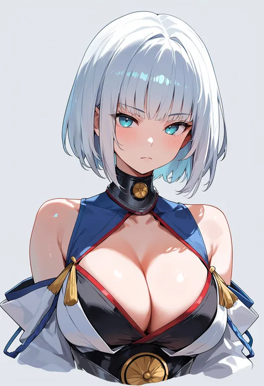 masterpiece, best quality, score_7, safe, kaga (azur lane), azur lane, solo, upper body, simple background — by k3scat, made with ComfyUI
