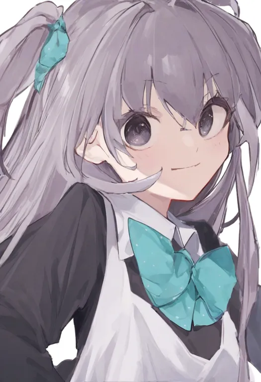 masterpiece, best quality, general, aqua bow, 1girl, solo, simple background — by k3scat, made with ComfyUI