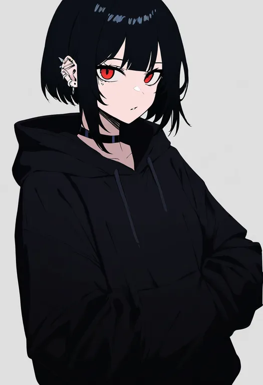 masterpiece, best quality, newest, absurdres, highres, safe, multiple_piercings, 1girl, solo, simple_background — by k3scat, made with ComfyUI