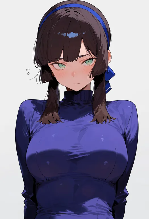 masterpiece, best quality, score_7, safe, mogador (kancolle), solo, upper body, simple background — by k3scat, made with ComfyUI