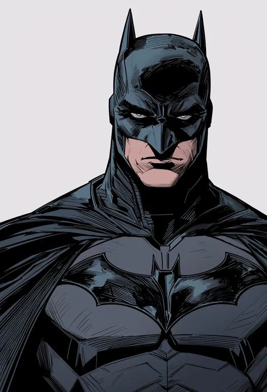 masterpiece, best quality, score_7, safe, batman, solo, upper body, simple background — by k3scat, made with ComfyUI