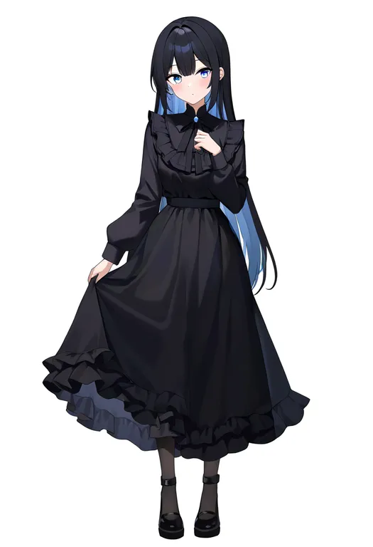 masterpiece, best quality, newest, absurdres, highres, safe, frilled_skirt, 1girl, solo, simple_background — by k3scat, made with ComfyUI
