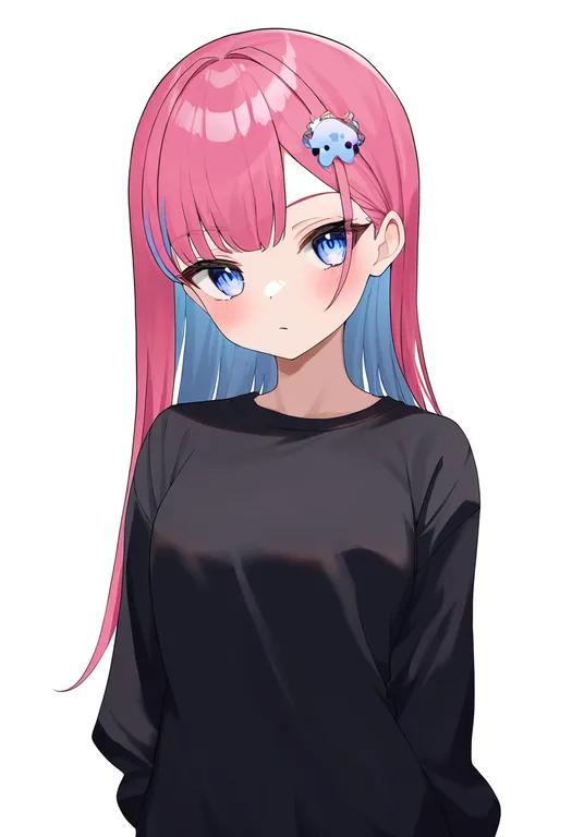 masterpiece, best quality, newest, absurdres, highres, safe, character_hair_ornament, 1girl, solo, simple_background — by k3scat, made with ComfyUI