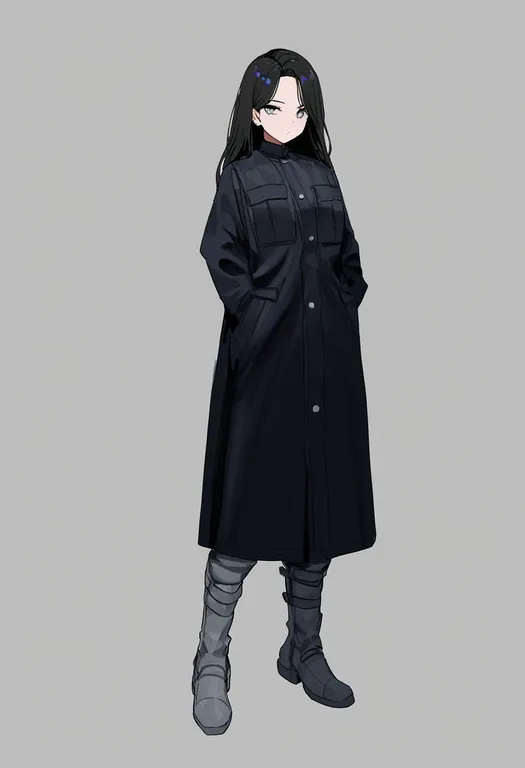 masterpiece, best quality, newest, absurdres, highres, safe, grey_boots, 1girl, solo, simple_background — by k3scat, made with ComfyUI