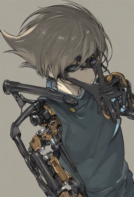 masterpiece, best quality, general, cyborg 009, solo, simple background — by k3scat, made with ComfyUI