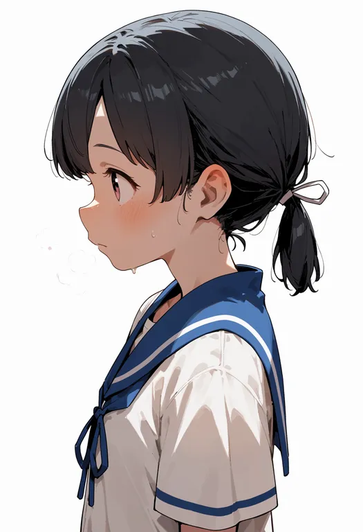 masterpiece, best quality, score_7, safe, hiburi (kancolle), solo, upper body, simple background — by k3scat, made with ComfyUI