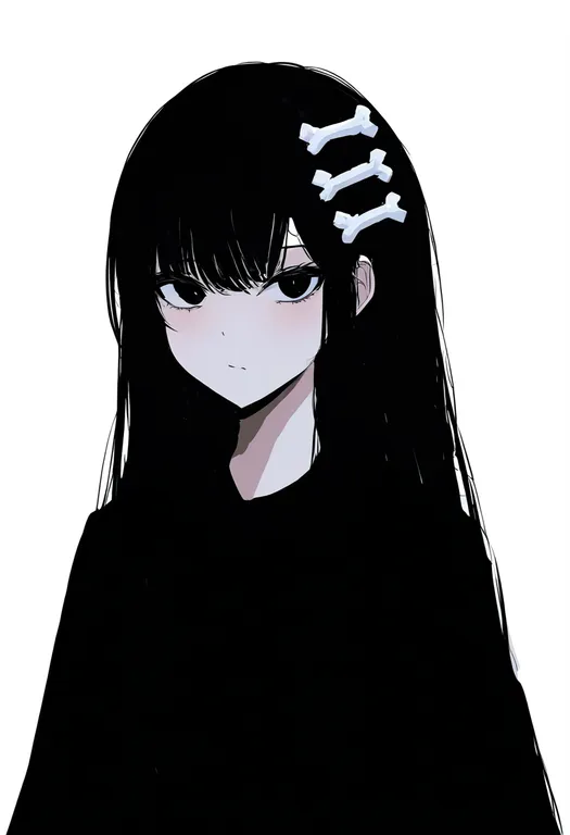 masterpiece, best quality, newest, absurdres, highres, safe, bone_hair_ornament, 1girl, solo, simple_background — by k3scat, made with ComfyUI
