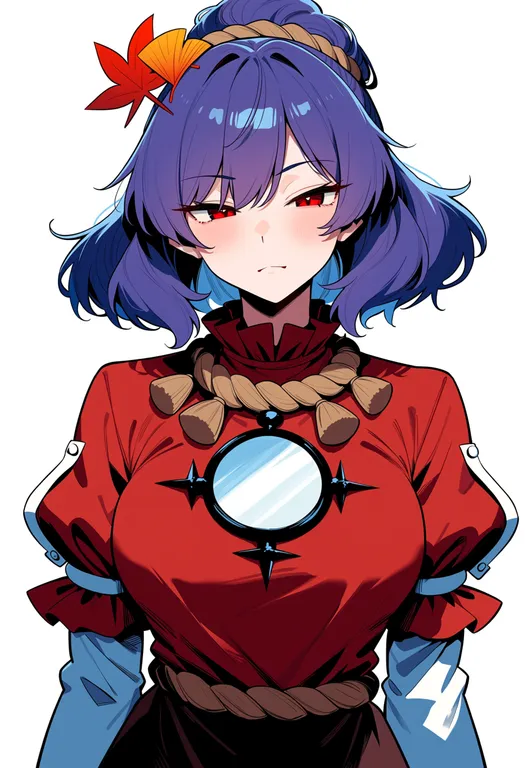 masterpiece, best quality, score_7, safe, yasaka kanako, touhou, solo, upper body, simple background — by k3scat, made with ComfyUI