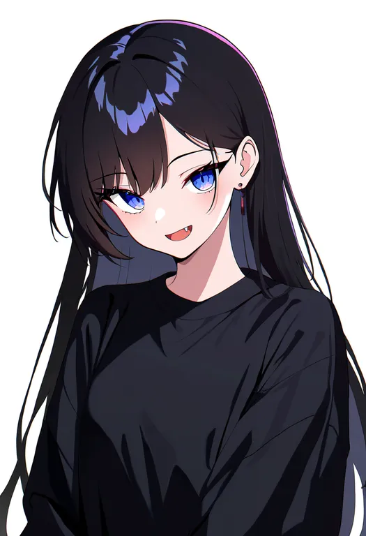 masterpiece, best quality, newest, absurdres, highres, safe, fang_out, 1girl, solo, simple_background — by k3scat, made with ComfyUI