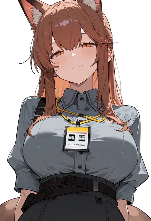 masterpiece, best quality, score_7, safe, franka (arknights), arknights, solo, upper body, simple background — by k3scat, made with ComfyUI