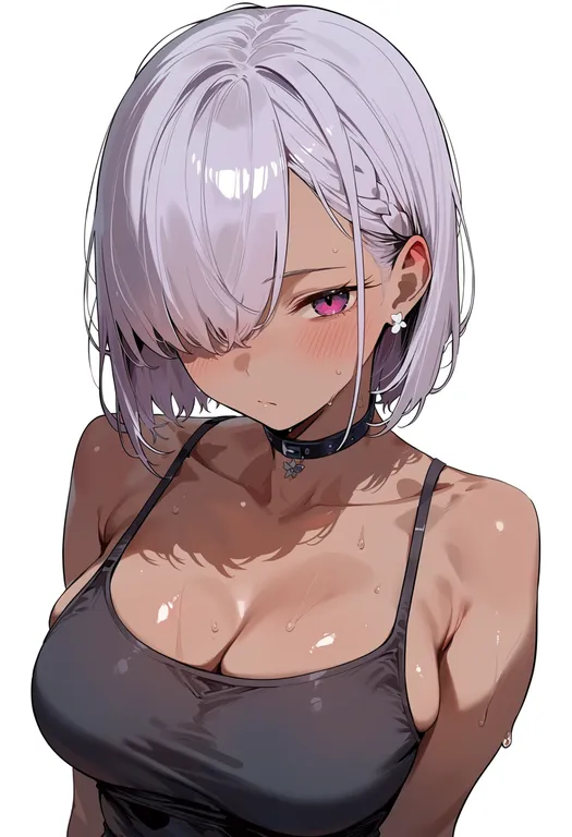 masterpiece, best quality, score_7, safe, kama (young) (fate), solo, upper body, simple background — by k3scat, made with ComfyUI