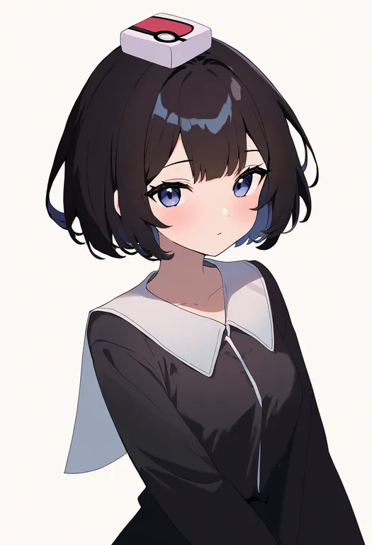 masterpiece, best quality, newest, absurdres, highres, safe, pokemon_on_head, 1girl, solo, simple_background — by k3scat, made with ComfyUI