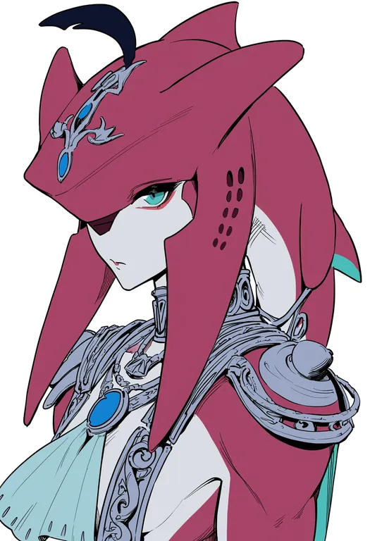 masterpiece, best quality, score_7, safe, sidon, solo, upper body, simple background — by k3scat, made with ComfyUI